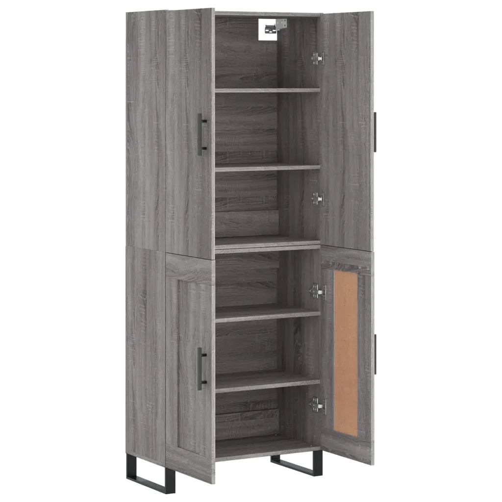 Credenza Grigio Sonoma 69,5x34x180 cm in Legno Multistrato 3195817