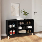 Scarpiera-Scaffale per scarpe Nera 102x36x60 cm in Legno Multistrato 163262