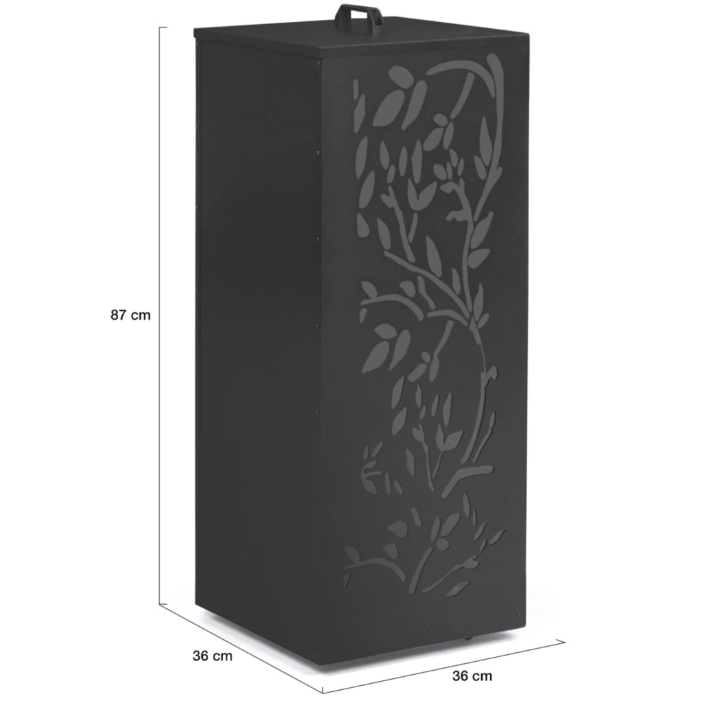 IDMarket - Depósito de pellets 55KG almacenamiento de pellets 35 x 35 x 92 cm - motivo floral