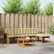 Set di divani da esterno con cuscino 6 pcs Naturale e Beige 3368600