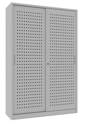 Armadio archivio documenti con struttura metallica e ante forate scorrevoli cm. 150x45x200H