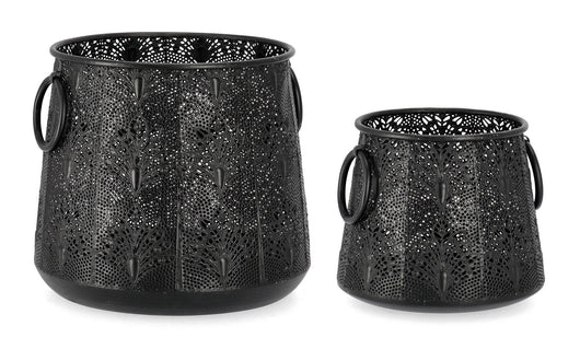 Set 2 Lanterna   in Metallo Larjam Nero