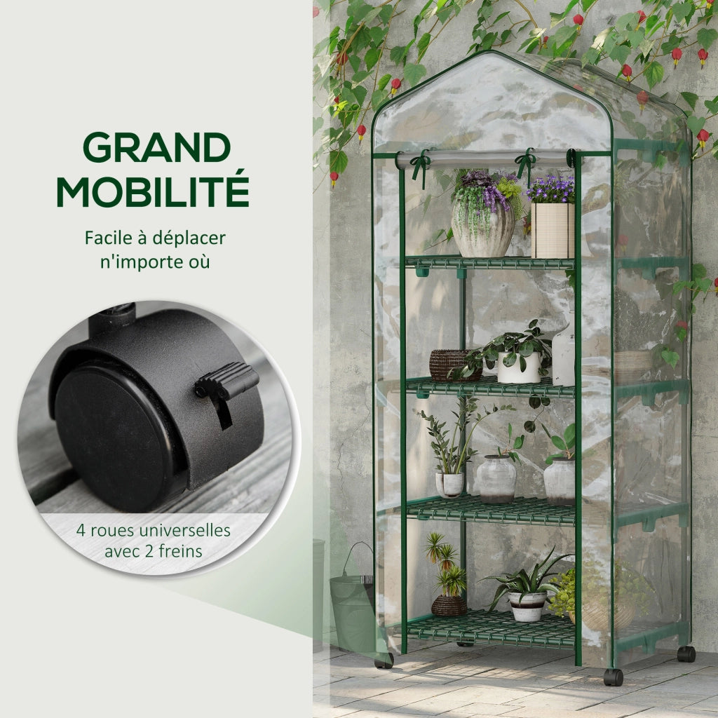 Serra da giardino con ripiani 4 livelli ¨C zephmum ¨C 69x50x165 cm