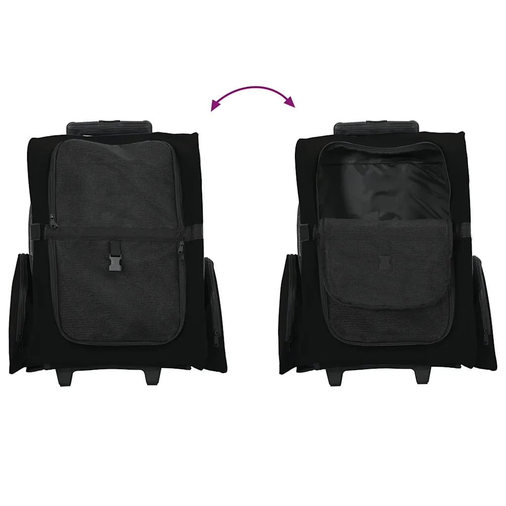 Carrello per Animali 3 in 1 Design Nero 48x32x(57-106) cm Tessuto Oxford 42007372