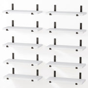 Set 10 Mensole in Legno Bianco da Parete Scaffalatura Muro Salvaspazio 40.5x15cm