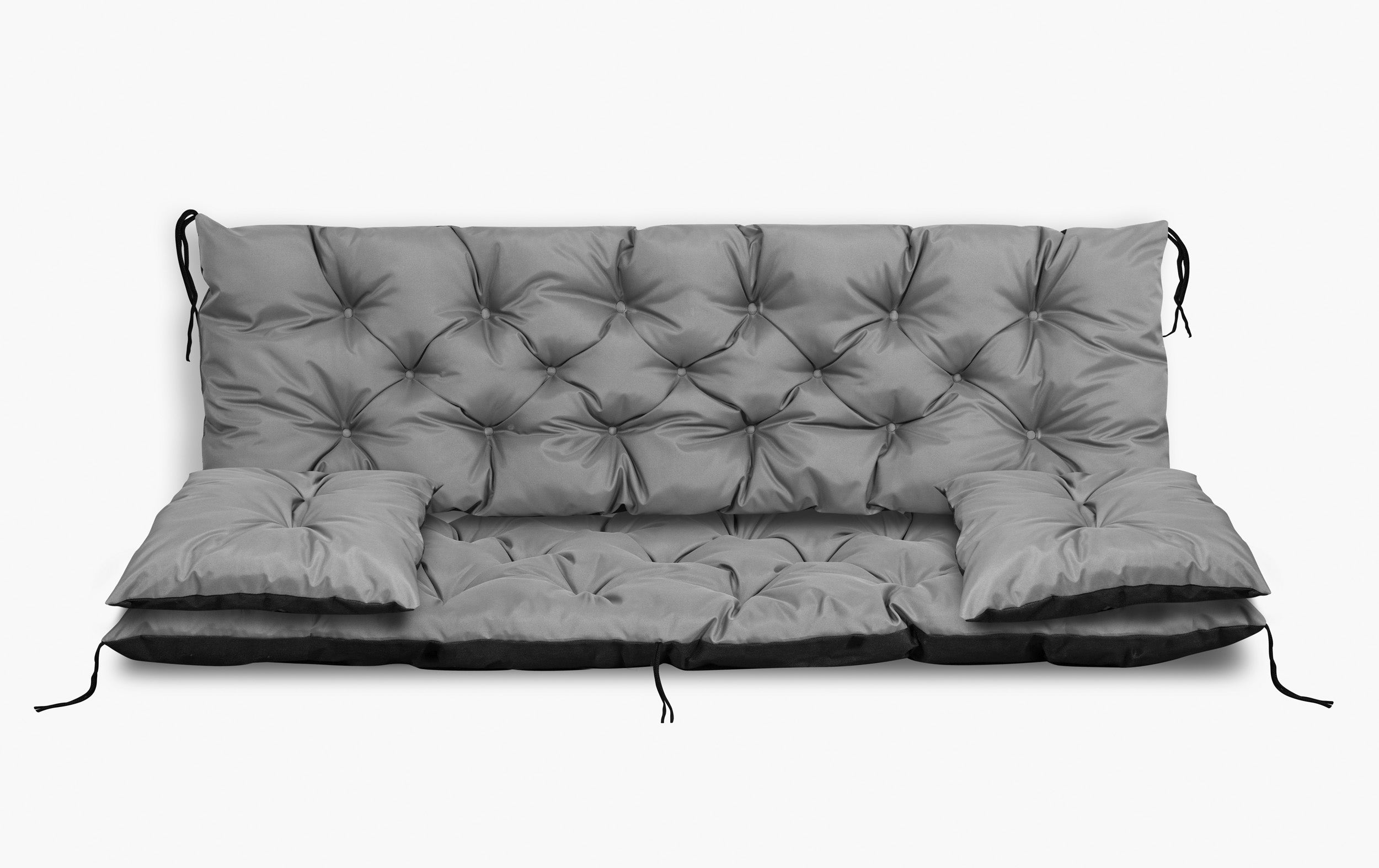 AIO FACTORY Set di cuscini da giardino 180x60x50 cm impermeabile grigio scuro