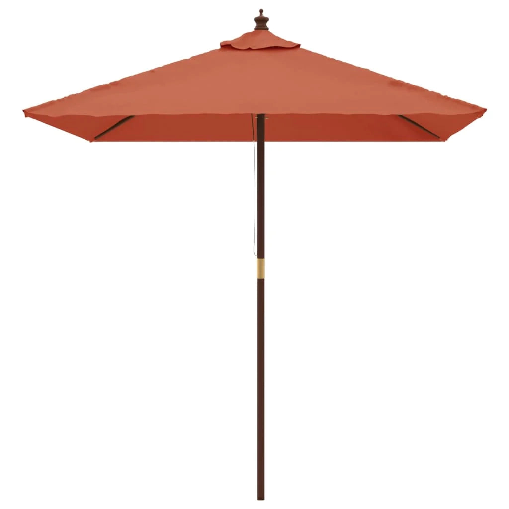 Ombrellone da giardino con palo in legno 198 x 198 cm arancione 02_0008363
