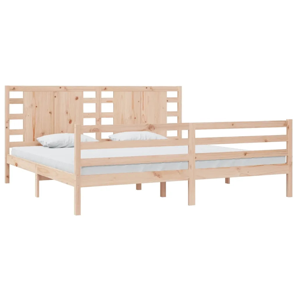 Giroletto senza Materasso-Struttura Letto 200x200 cm in Legno Massello di Pino 799573