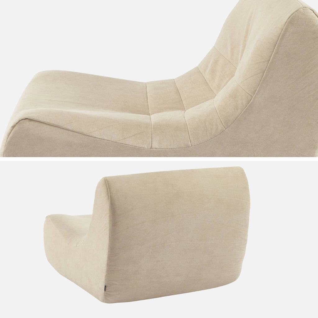 Divano modulare in velluto, 3 posti, beige