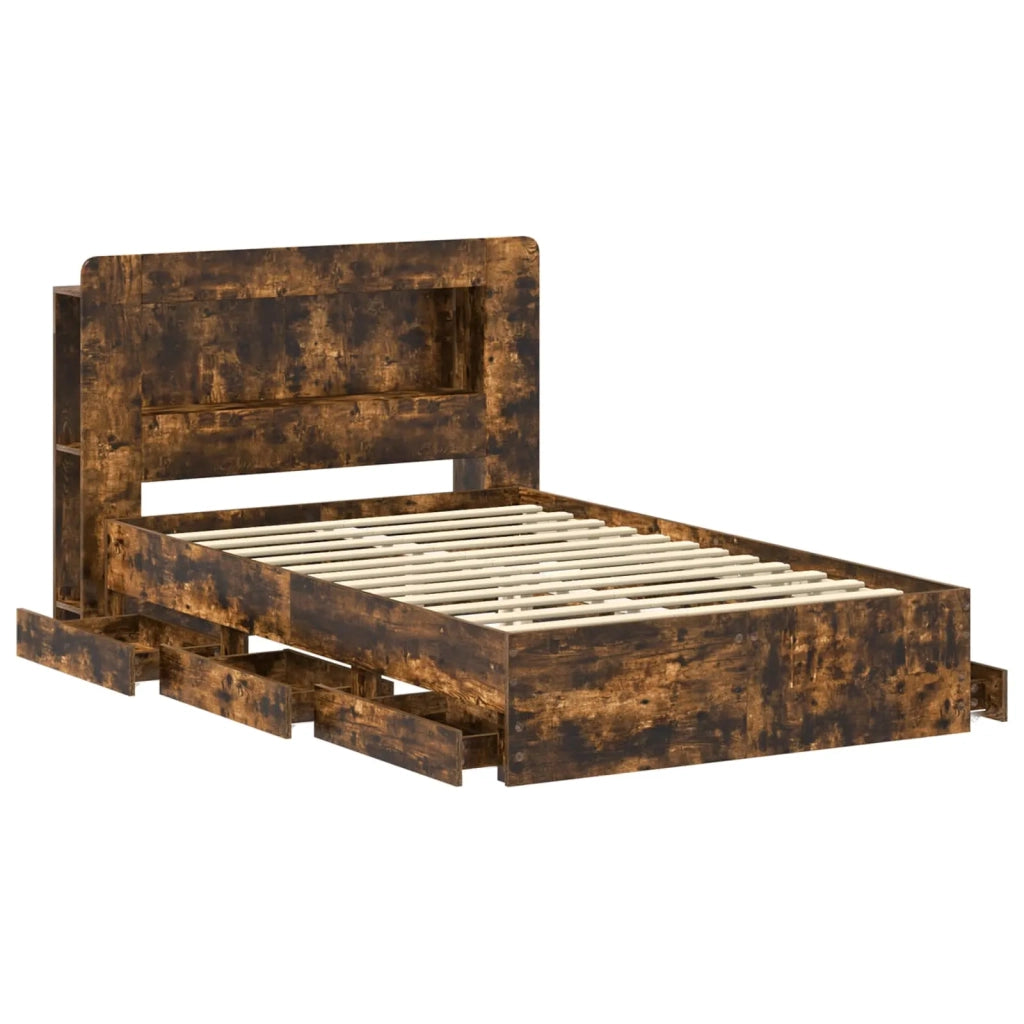 Telaio del letto con storage Rovere Fumo 120 x 190 cm