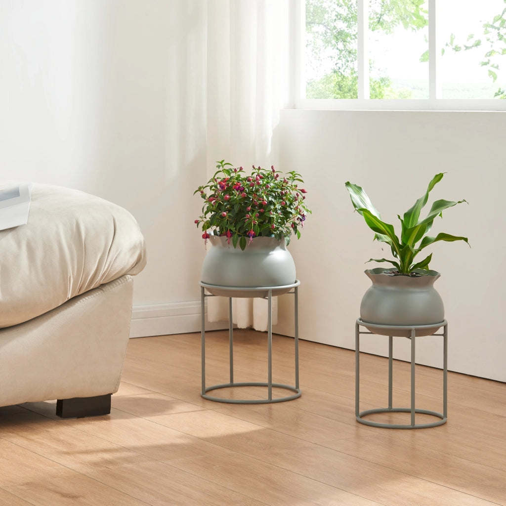 Stand Portapiante Assen 31,5 x 19,5 cm Metallo Grigio scuro [en.casa]