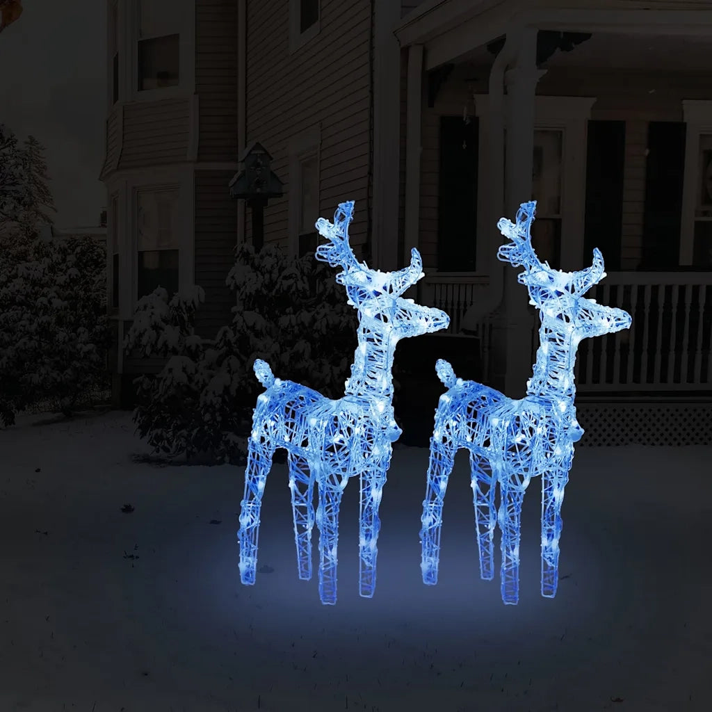 Renne di Natale 2 pz Blu 80 LED in Acrilico CFW7310644