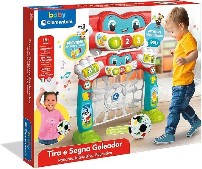 Tira e Segna Goleador, Rete da Calcio Elettronica con Luci e Suoni Bambini i, Impara Numeri, Colori e Inglese, Sviluppa