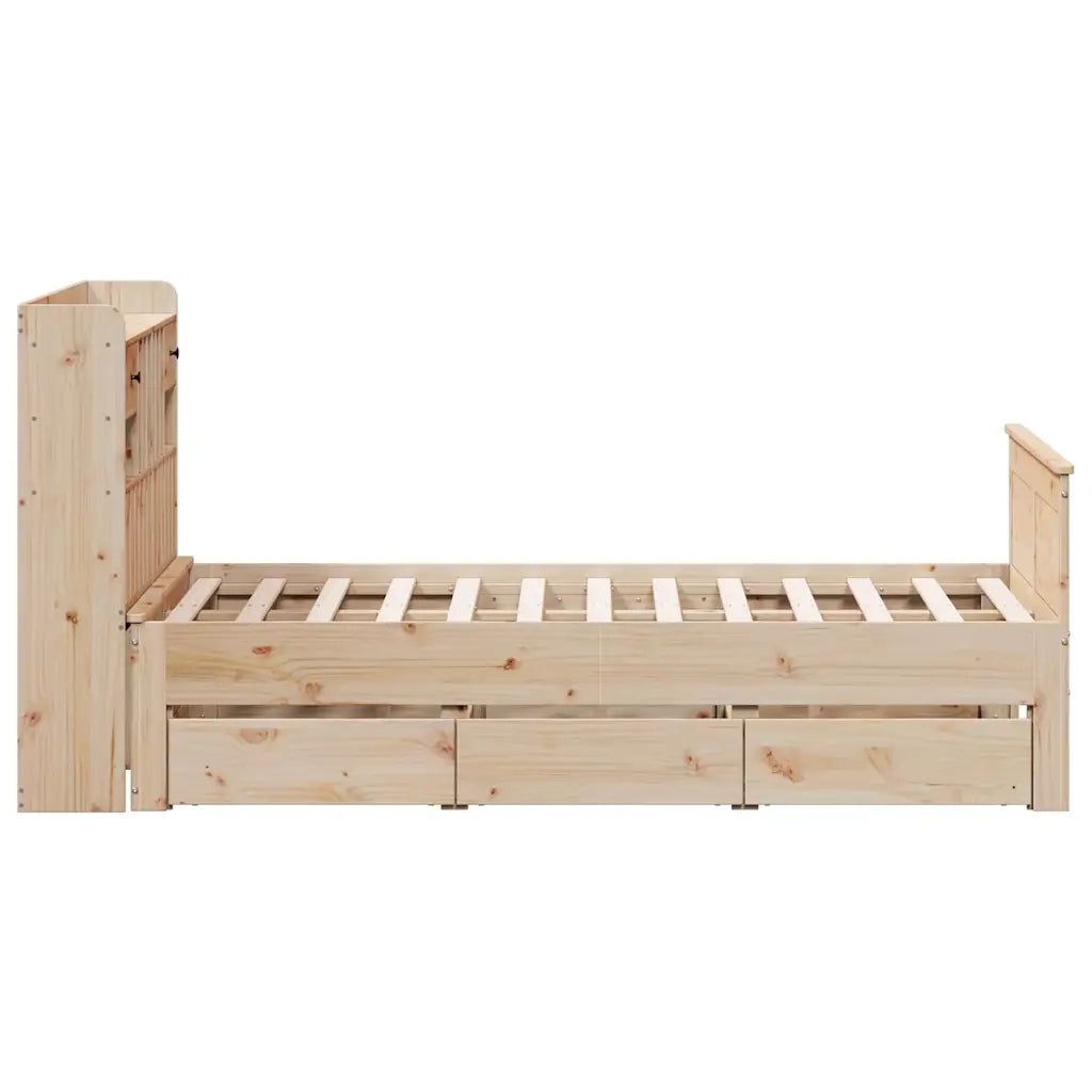 Letto Libreria senza Materasso 135x190 cm in Legno di Pino 3308936
