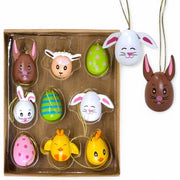 Set di tappeti di legno - Uova/hazze/pulli/agnelli di Pasqua - Decorazione di Pasqua decorazione di primavera - Dimensioni compatte 2x3 cm - Ideale per il cesto di Pasqua/decorazione della tavola/gabelline