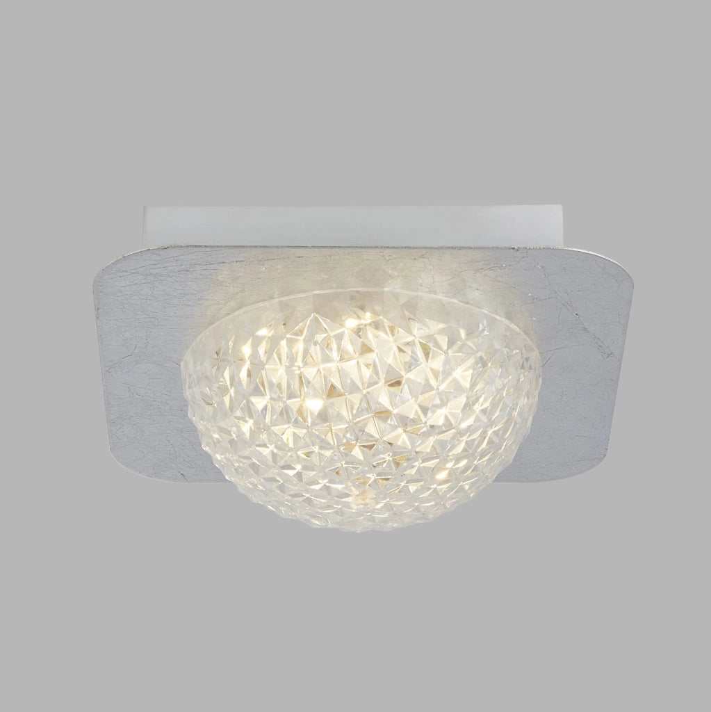 Plafoniera Celestia Acciaio Argento Policarbonato Trasparente Led 6,5W 3000K