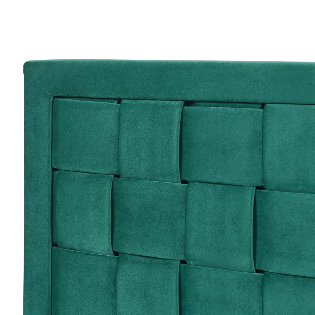 Testiera Imbottita Tervo da Parete per Letto Francese 140 x 50 cm - Verde [en.casa]