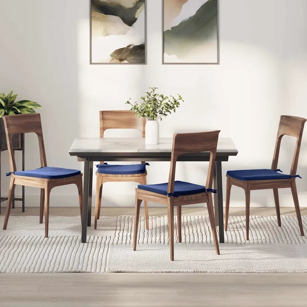 Cuscini per Seduta 4 pcs Blu Polizia 40 x 40 x 3 cm Velluto