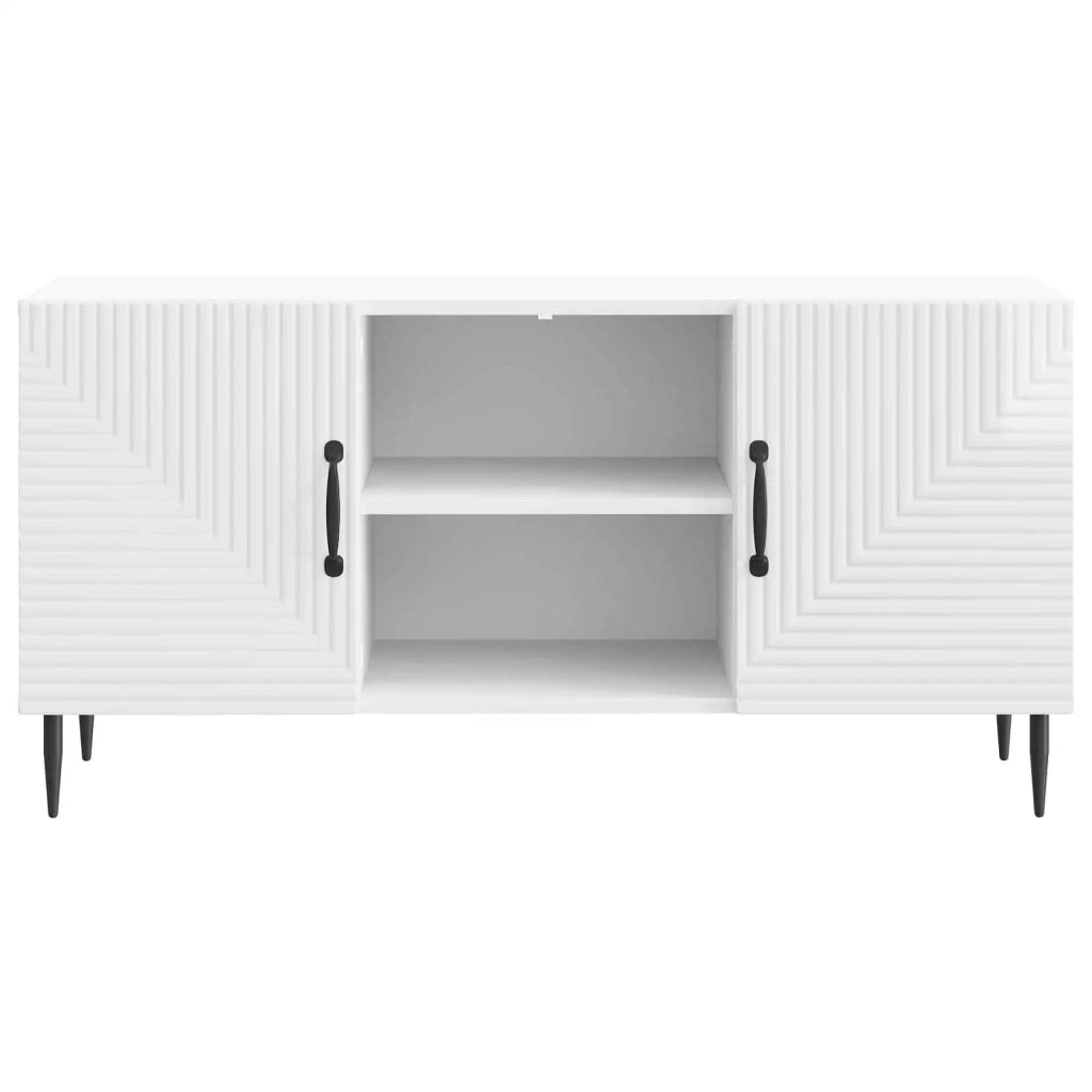 Mobile TV Bianco Lucido 102 x 34,5 x 50 cm Legno ingegnerizzato