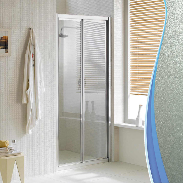 Porta Parete Doccia 80 cm 1 Anta a Libro in Cristallo Opaco 4mm H198 Fosterberg Fyn