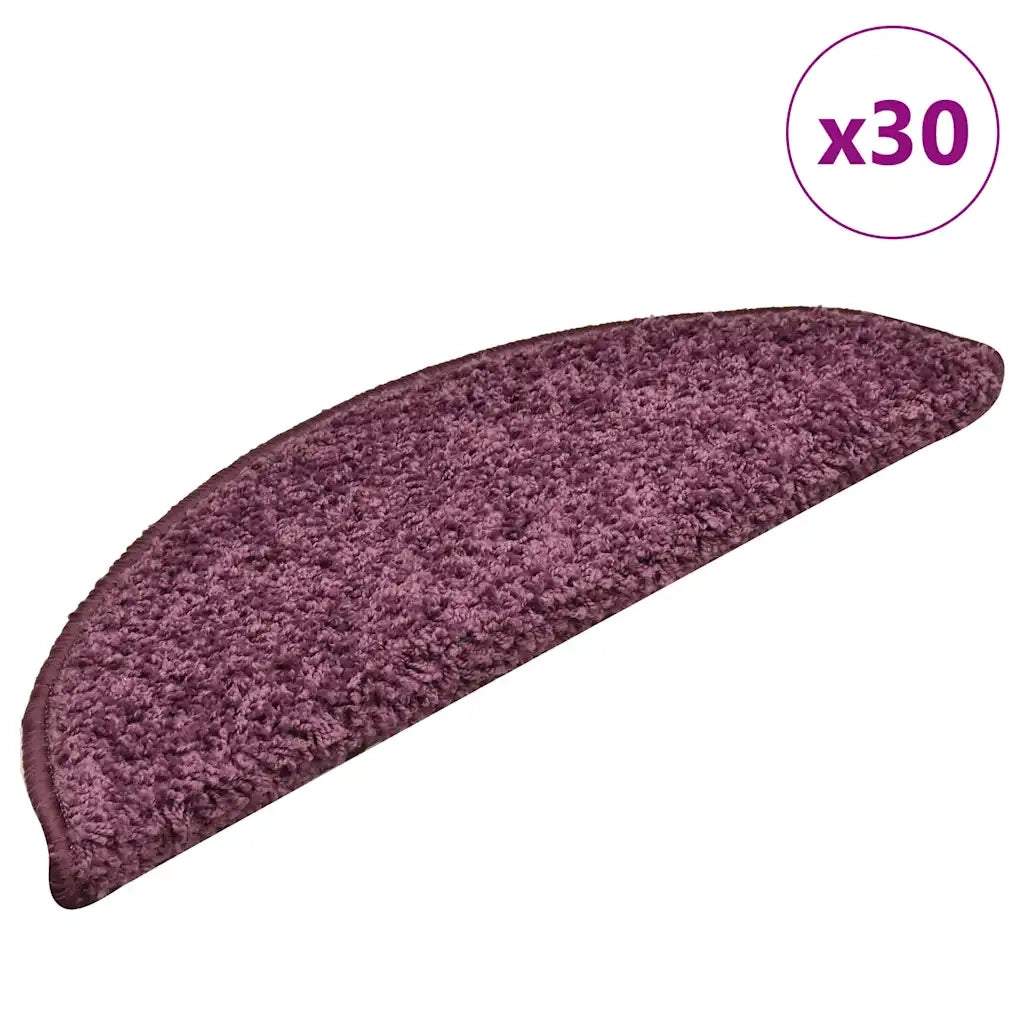 Tappetini per scale 30 pz 56x17x3 cm Viola scuro semicircolari 3365811