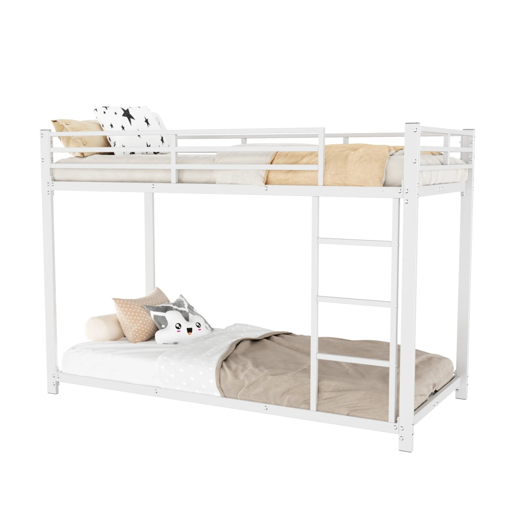 Letto a castello per bambini 90x200 cm in metallo bianco