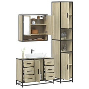 vidaXL Set Mobili da Bagno 3 pz Rovere Sonoma in Legno Multistrato