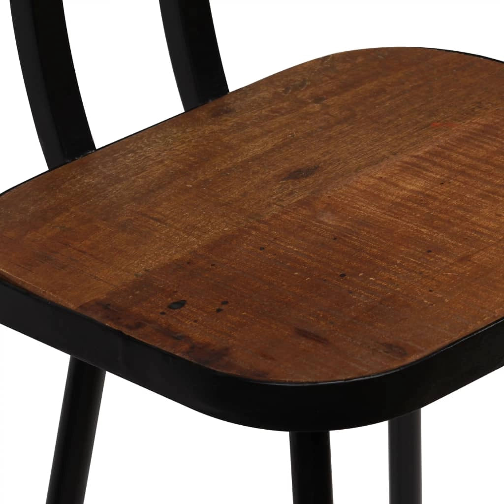 Set di quattro sgabelli da bar di design sedute per sedie legno massello di recupero marrone scuro 1202184