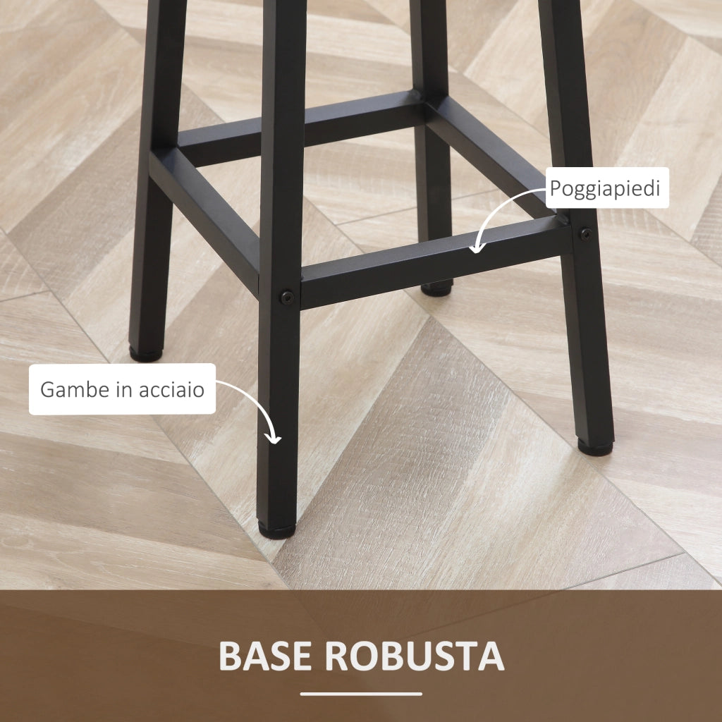 Sgabello da Cucina ¨C zephmum ¨C Marrone Legno Truciolato Metallo 32.5x32.5x65 cm