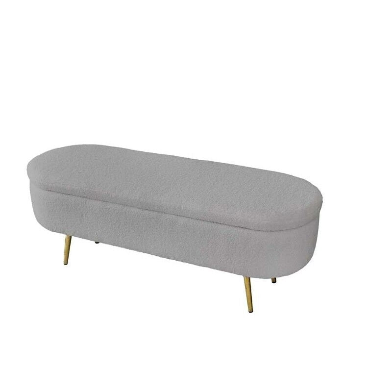 PANCA CONTENITORE TEDDY 122X41X47CM IN TESSUTO GRIGIO