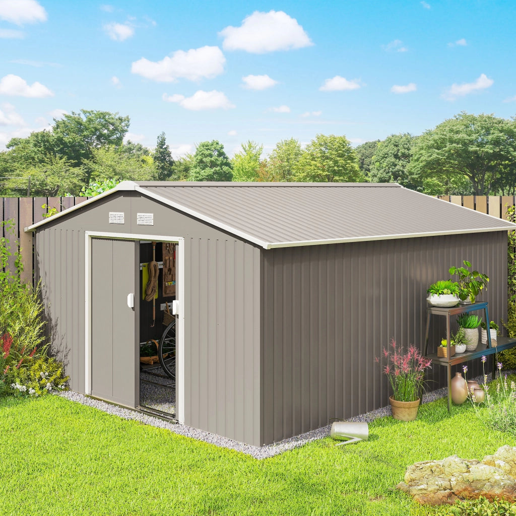 Casetta da Giardino ¨C zephmum ¨C Grigio Acciaio 340x386x200 cm