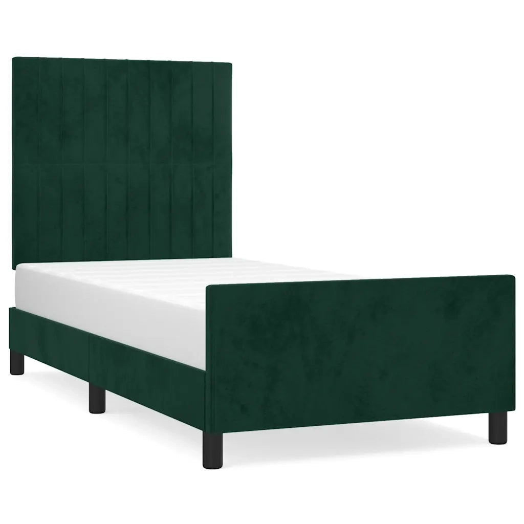 Giroletto senza Materasso Verde Scuro 100x200 cm in Velluto
