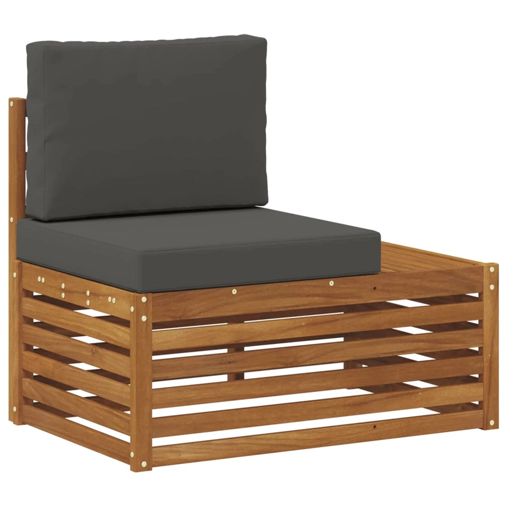 Set di divani da esterno-Sofa da giardino Naturale e Antracite 59 x 59 x 37 cm