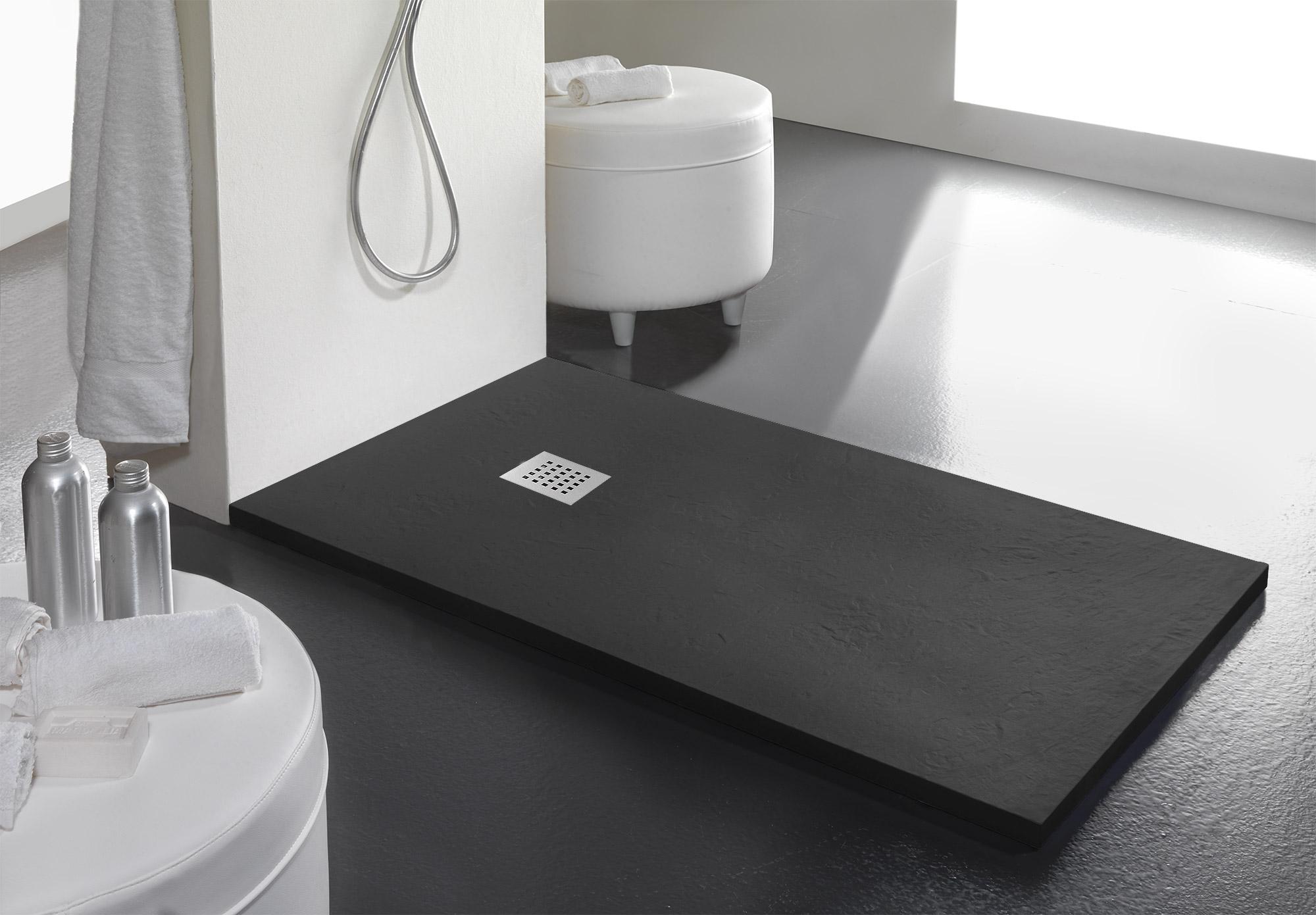 Piatto Doccia in Pietra 75x140 cm Bonussi Ardesia Stone Side Grigio Antracite