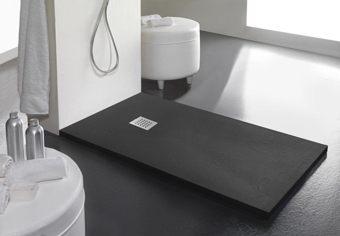 Piatto Doccia in Pietra 75x140 cm Bonussi Ardesia Stone Side Grigio Antracite