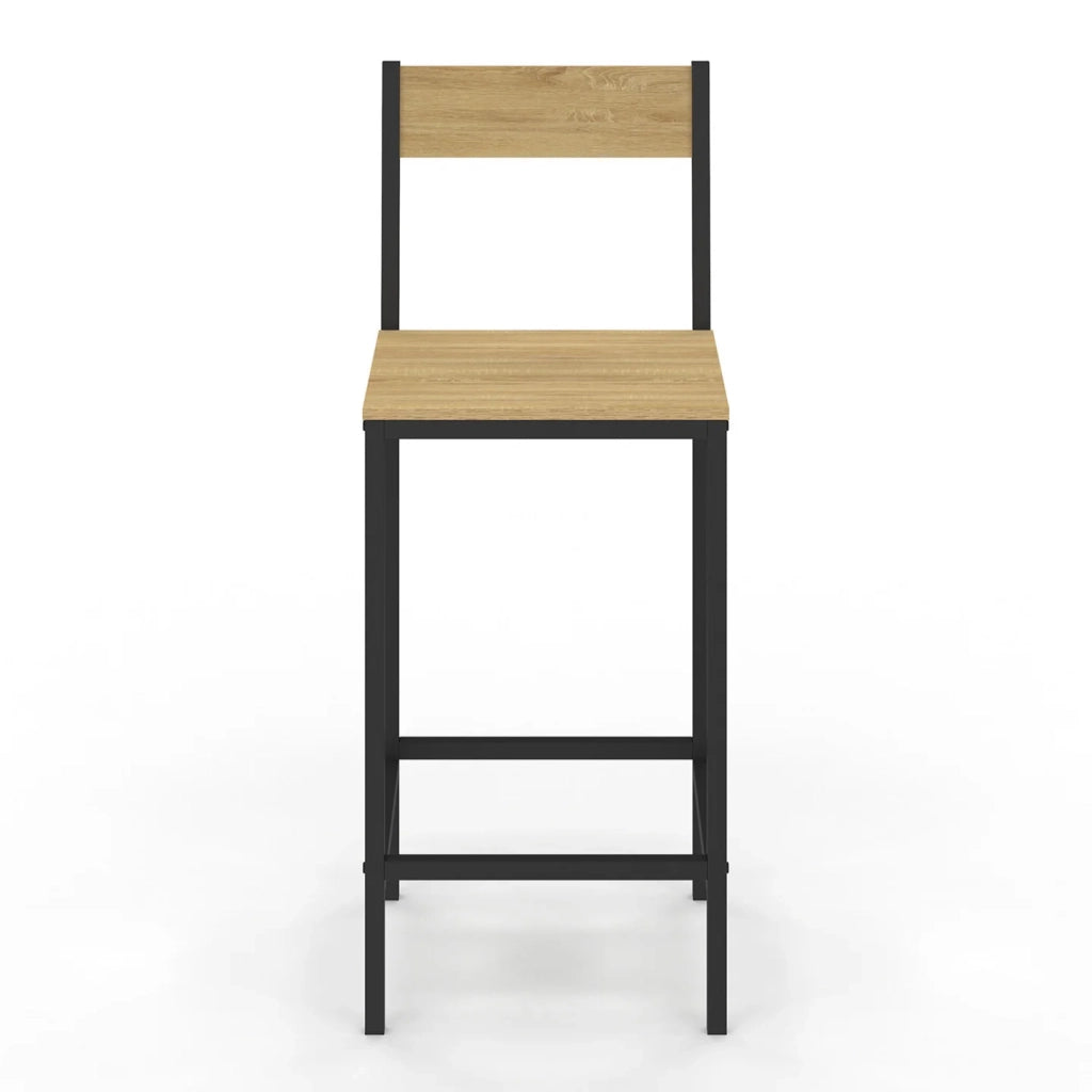 IDMarket - Set di 4 sgabelli da bar con schienale di design industriale DETROIT
