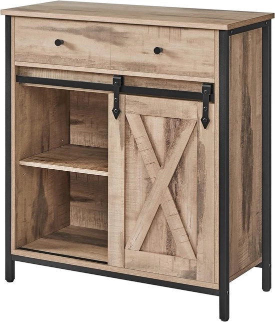 Scaffale di archiviazione - Mobili di archiviazione - Laminato di alluminio - Legno rossobruno - 30cm x 70cm x 80cm - Resistente - Cassetto - 20,3kg Peso - 30kg Capacità