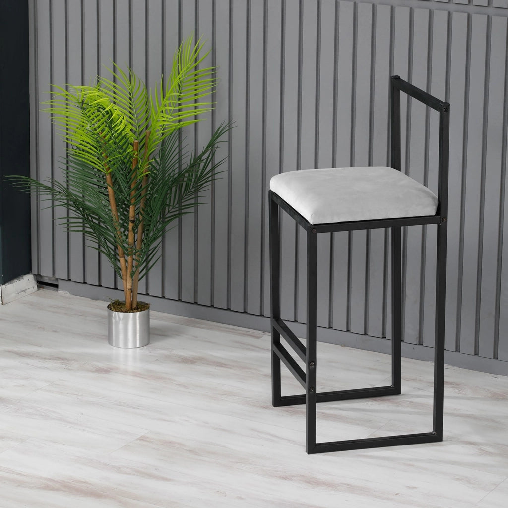 Sgabello da bar in metallo "Nordic" 35 x 35 x 84 cm - Crema