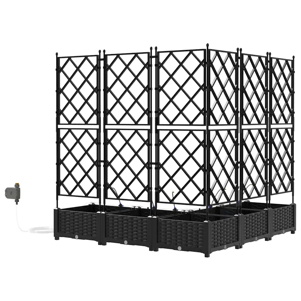 Vaso da giardino 5 pcs Nero Plastica 42002855
