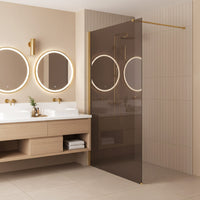 Parete Doccia Rea Flexi Brown / Gold 90