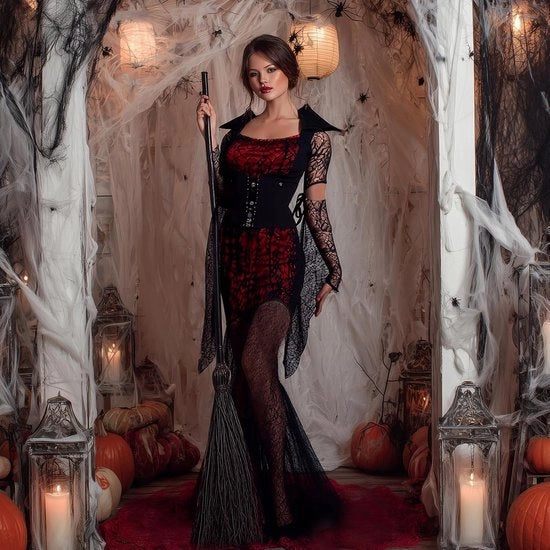 Costume sexy per donna - Abito da Halloween per donna - Costume strega sexy - Abbigliamento da festa - Costume per carnevale - Abito da notte - Abito da seduzione - Costume cosplay per donna - Costume da donna per Halloween