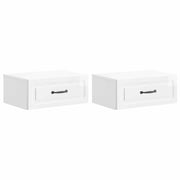 Mobiletto da notte a muro 2 pcs Bianco Lucido 49 x 34,5 x 20 cm 899304