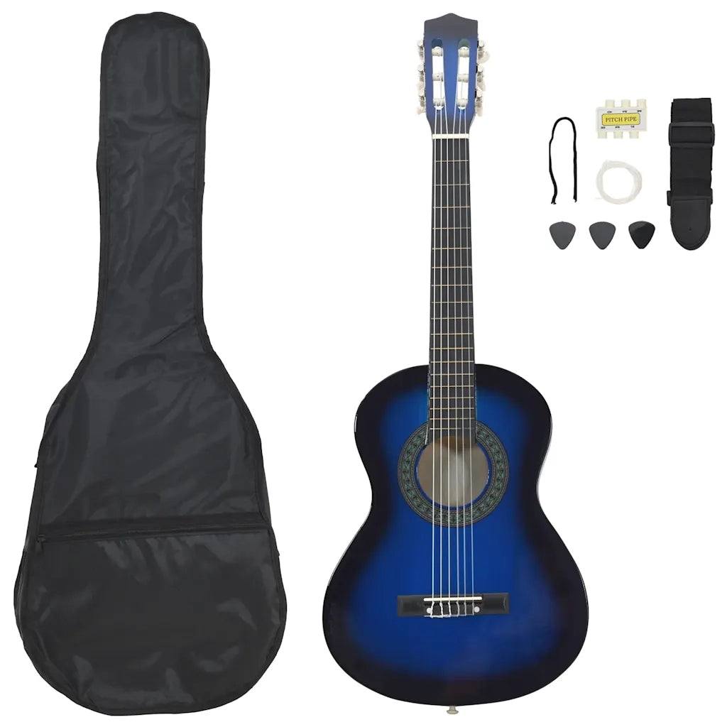 Set Chitarra Classica per Principianti Blu 8 pz 1/2 34"