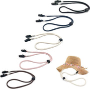 Cinture di corda adattabili per cappelli - 5 pezzi per pesca, arrampicata, caccia, campeggio, escursioni - nero, rosa chiaro, marrone, bianco, blu marino - 40 cm