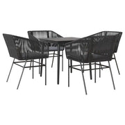 Set da Pranzo da Giardino con Cuscini 5 pz | Set Salotto da Giardino Polyrattan Vetro