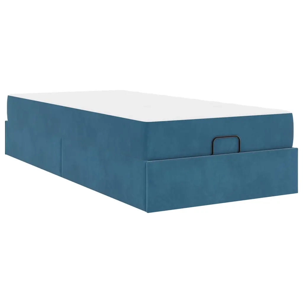 vidaXL Struttura del letto con materasso Blu 90 x 200 cm Velluto