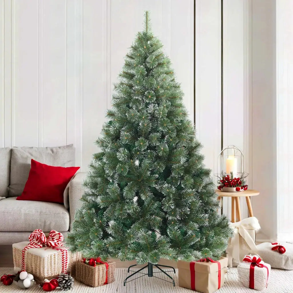 Albero di Natale Artificiale Snodato Foderato di Neve Verde