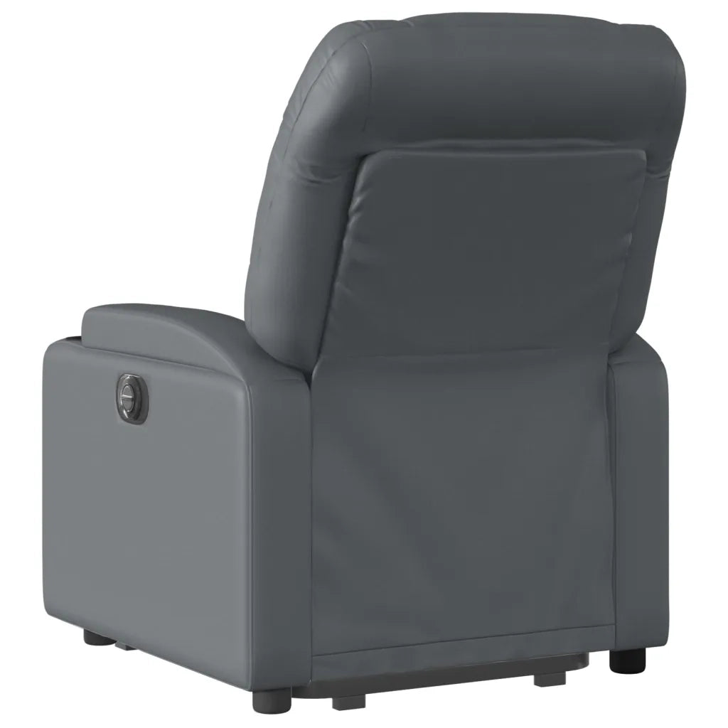 Poltrona Alzapersona Reclinabile Grigio in Similpelle 3204661