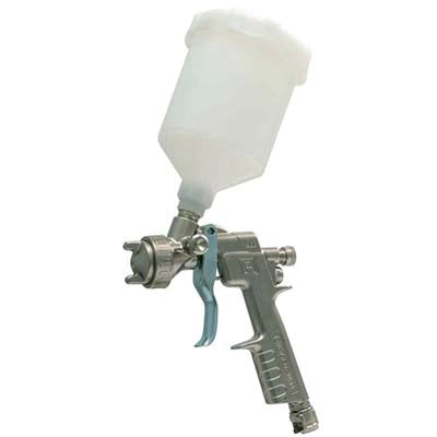 AEROGRAFO AC + SERBATOIO NYLON SUPERIORE ANI  LT 0,5 UGELLO MM 1,5 ATTACCO DADO CAPETTATO