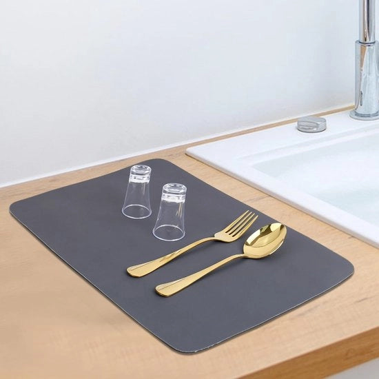 Afdruipmat per cucina, bagno e doccia, 40x30, mat di assorbimento con gomma antiscivolo per la rimozione delle tracce di caffè e acqua